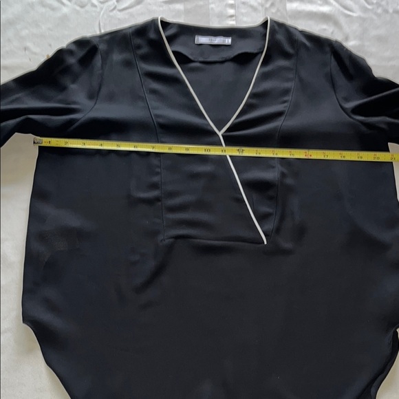Mango Black Blouse with White Trim - Picture 8 of 10